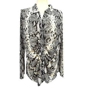Jane & Delancey NWT Top Women's‎ XL Y2K Mesh Sheer Snakeskin Mobwife Edgy Modern